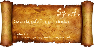 Szentgyörgyi Andor névjegykártya