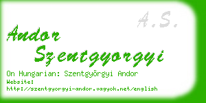 andor szentgyorgyi business card